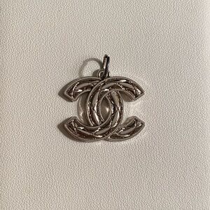 Authentic Chanel CC logo silver charm